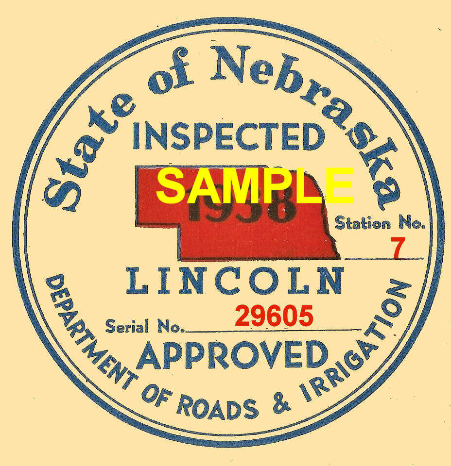 (image for) 1938 Nebraska Registration Sticker